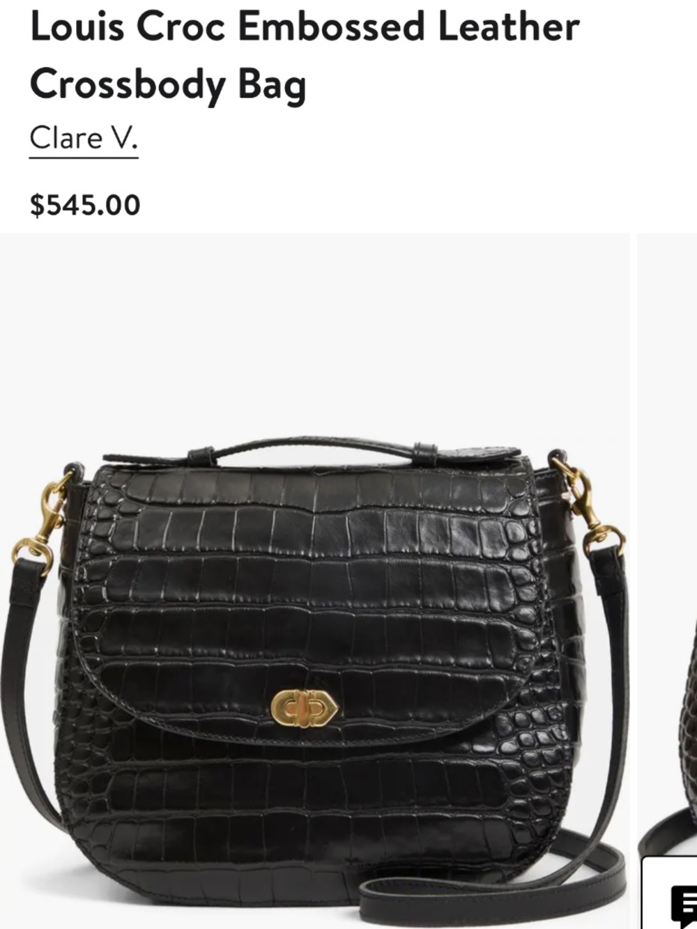 Clare V Louis croc crossbody bag